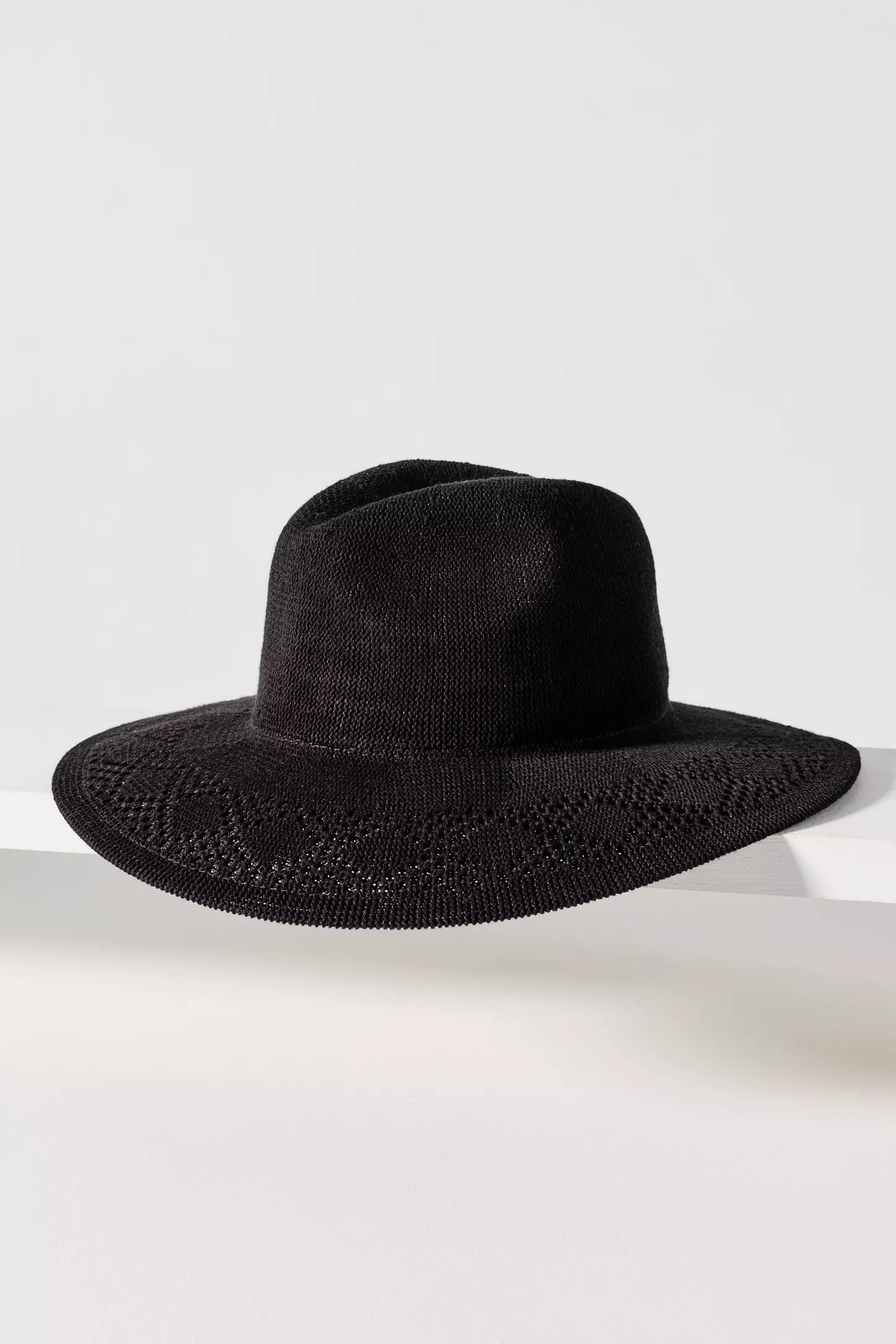 Selene Mesh Packable Sun Hat with Coastal Finish - Black - Image 6