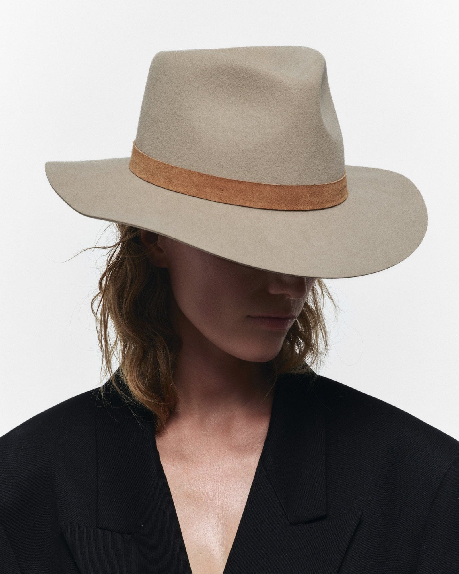 Clay Wool Felt Structured Wide Brim Hat - Image 3