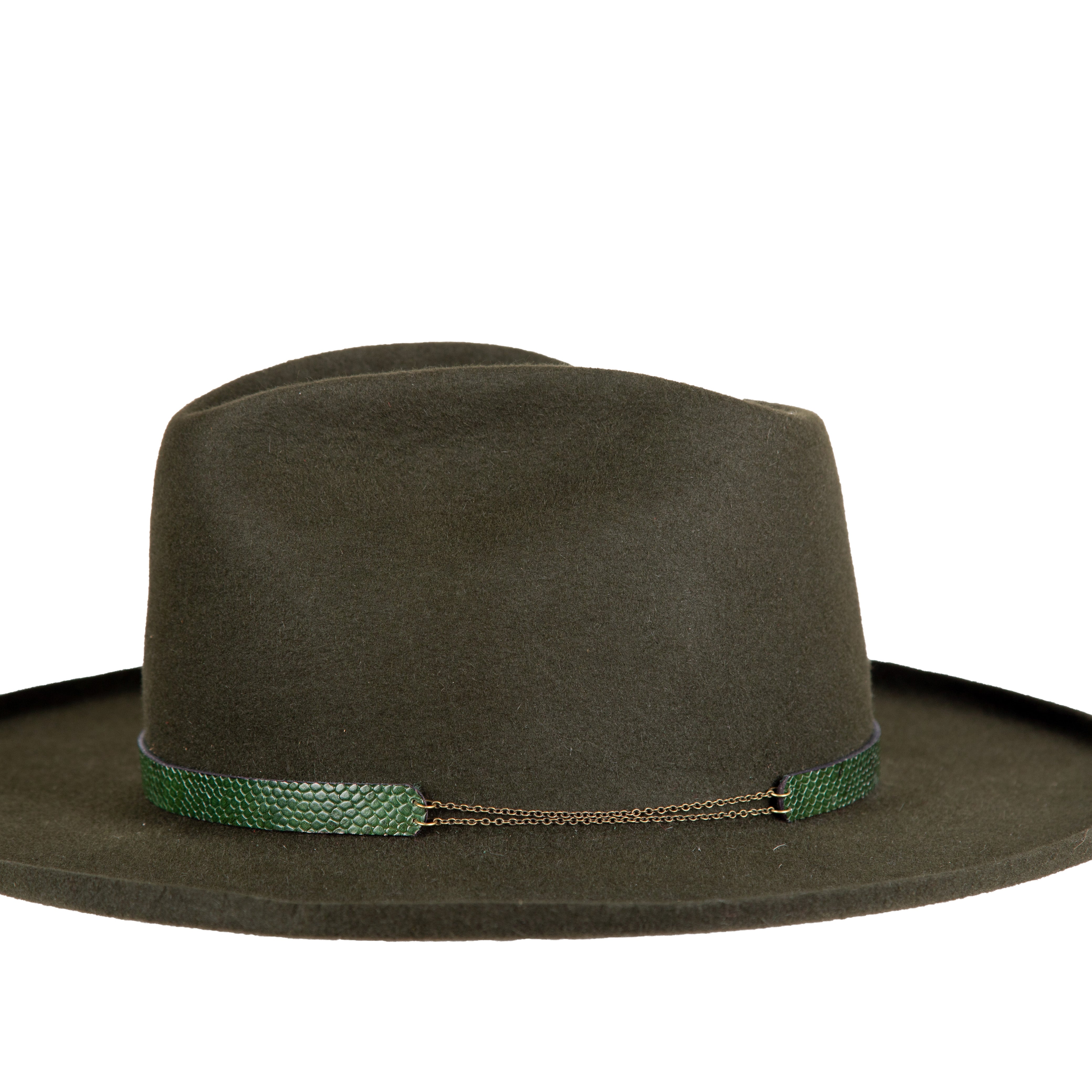 Modern Gold Velour Felt Rolled Brim Wide Fedora - Image 3