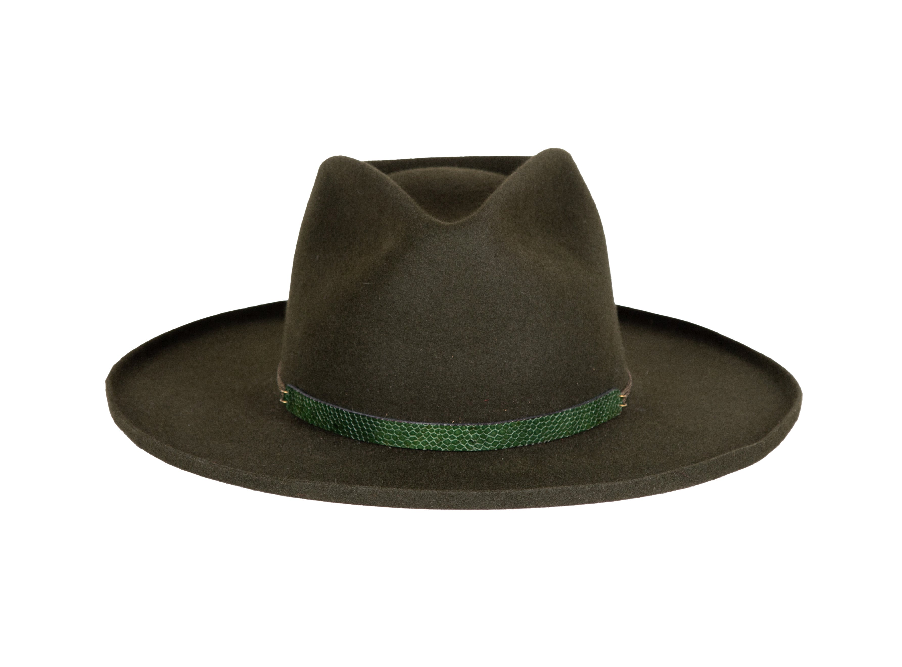 Modern Gold Velour Felt Rolled Brim Wide Fedora