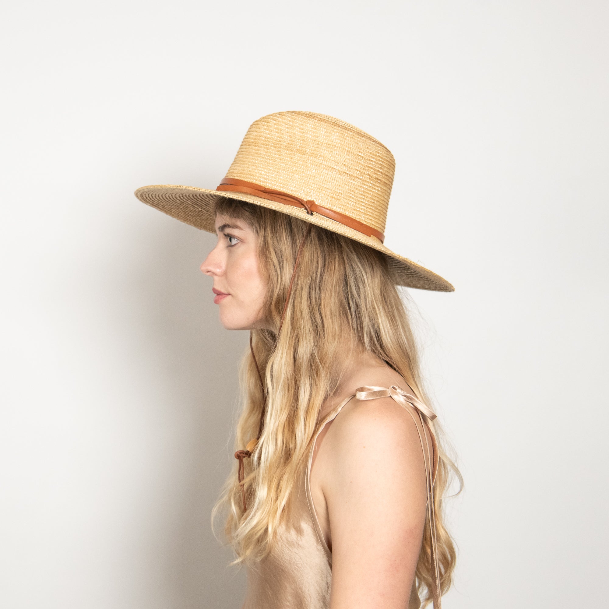 Greer Wheat Straw Wide Brim Sun Hat with Openweave Finish - Image 7