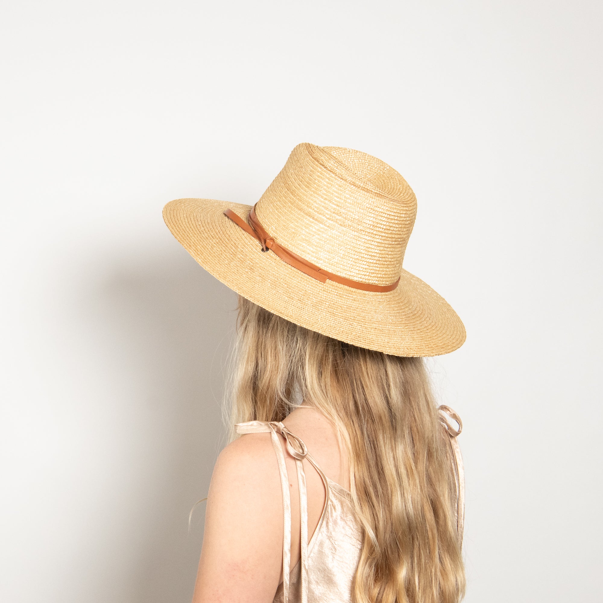 Greer Wheat Straw Wide Brim Sun Hat with Openweave Finish - Image 8