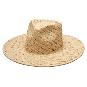 Soft Orchid Wide Brim Sun Hat in Raffia