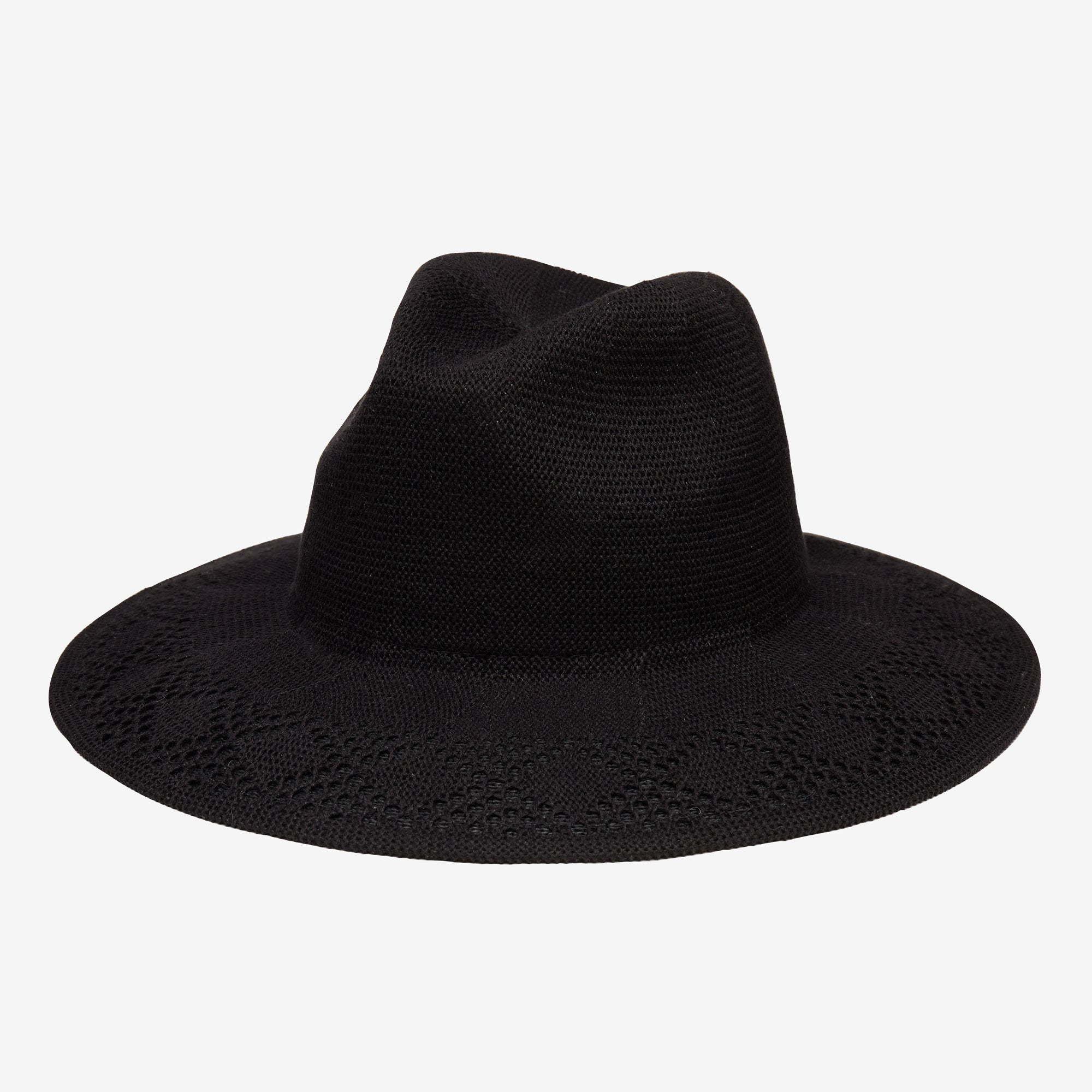 Selene Mesh Packable Sun Hat with Coastal Finish - Black
