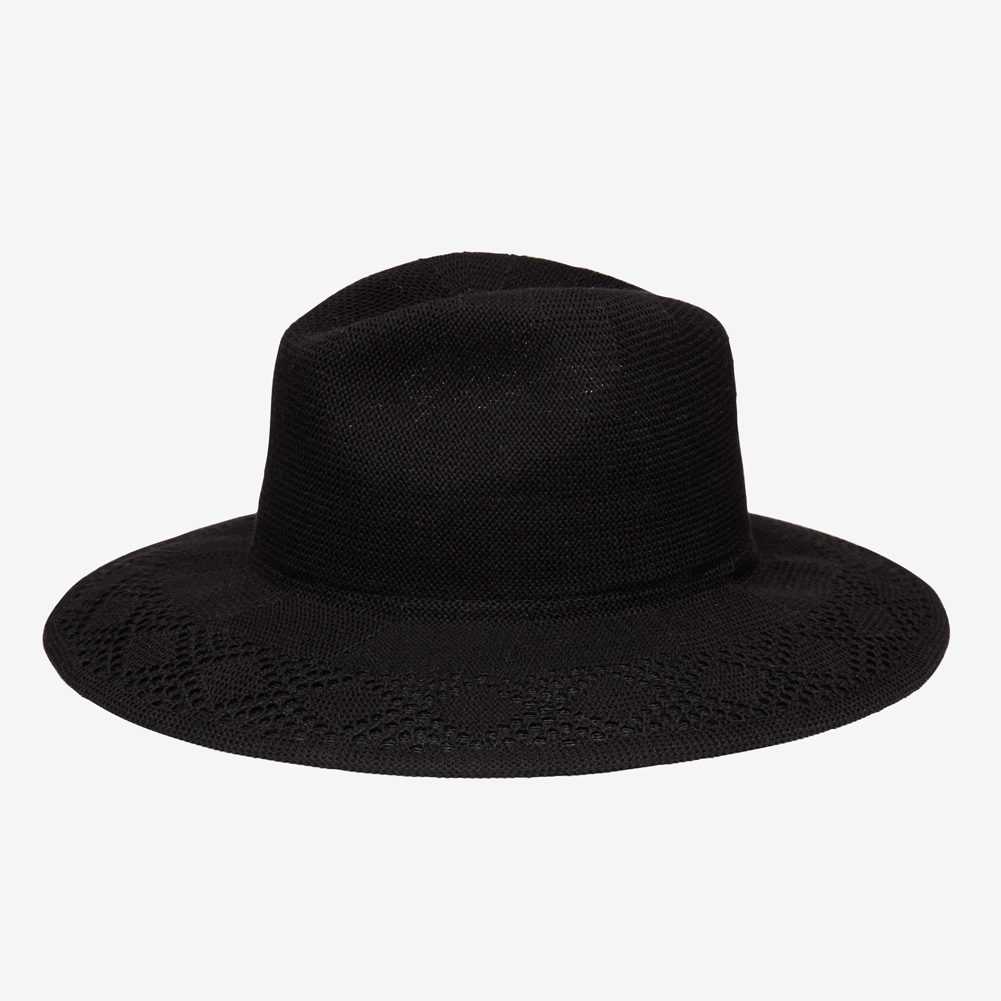 Selene Mesh Packable Sun Hat with Coastal Finish - Black - Image 3