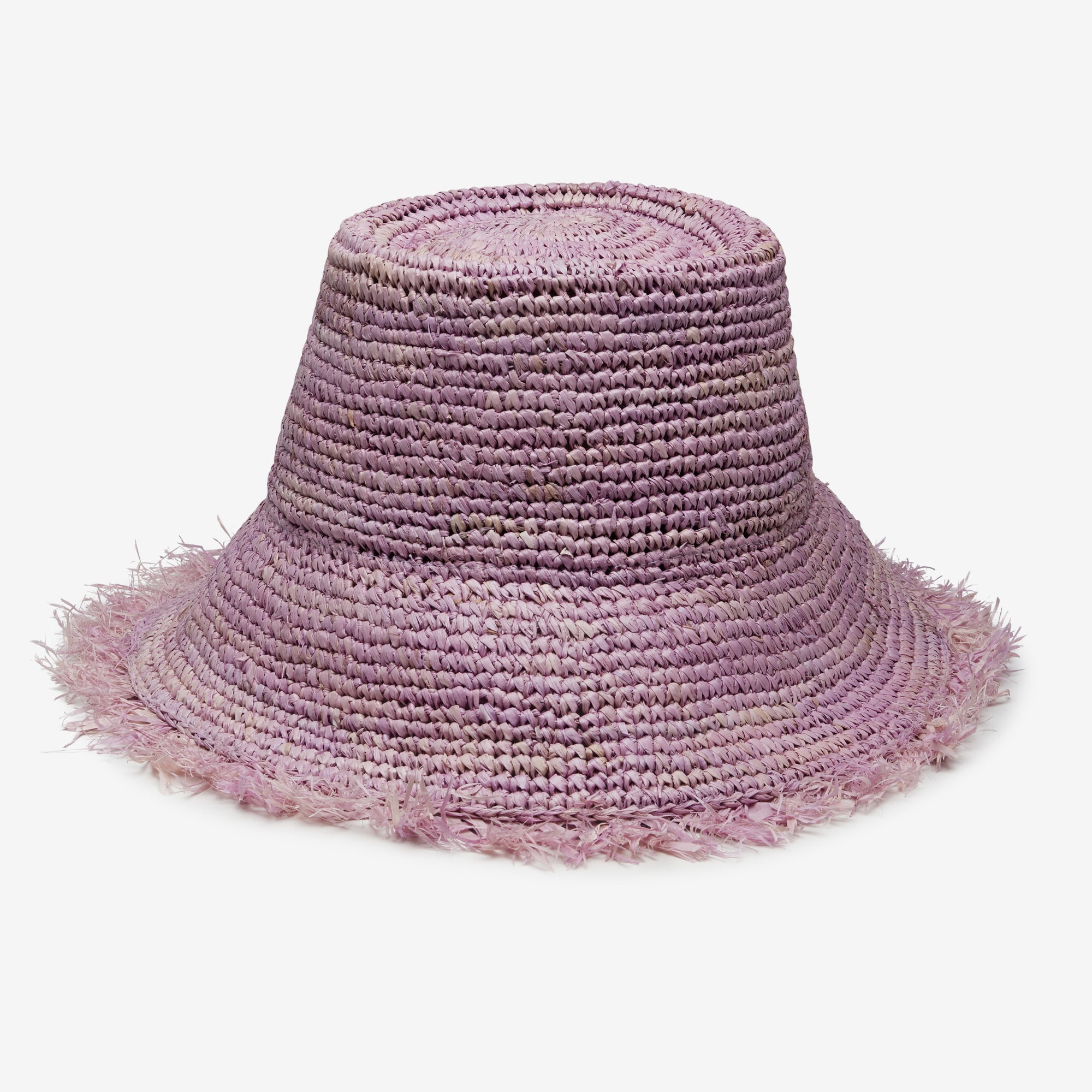 Una Raffia Bucket Hat with Openweave Finish - Lilac - Image 5