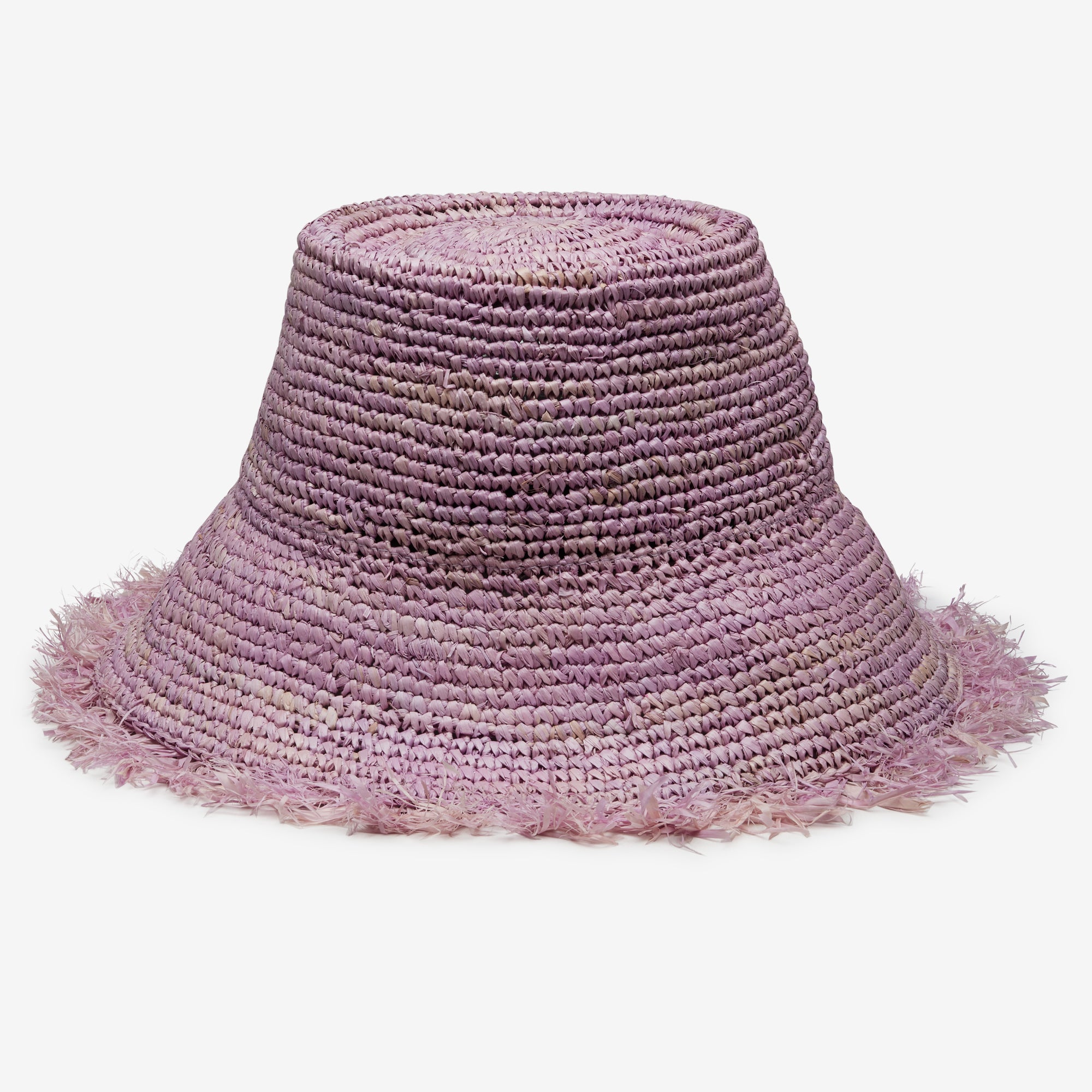 Una Raffia Bucket Hat with Openweave Finish - Lilac - Image 6