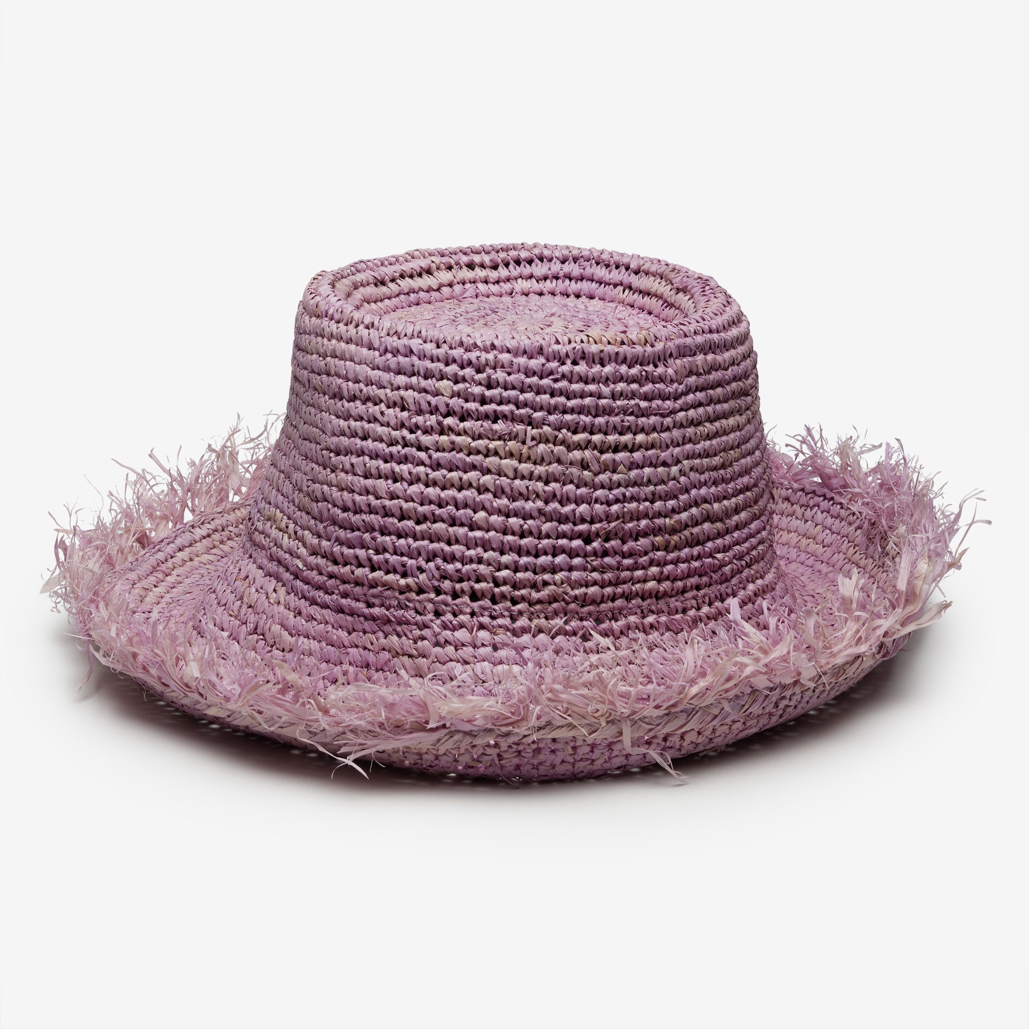 Una Raffia Bucket Hat with Openweave Finish - Lilac - Image 7