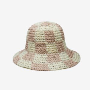 Zinnia Paper Straw Bucket Hat with Coastal Finish - Ivory
