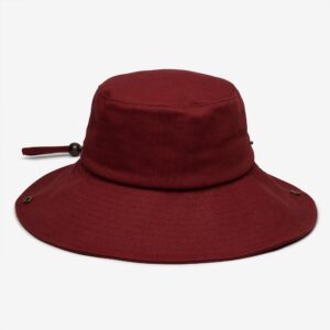 Una Straw Bucket Hat with Handwoven Finish - Wine