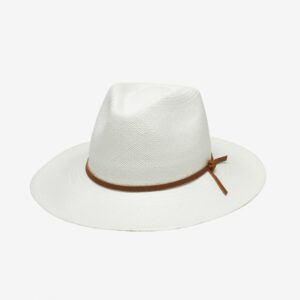 Quinn Straw Wide Brim Sun Hat with Braided Finish - Ivory