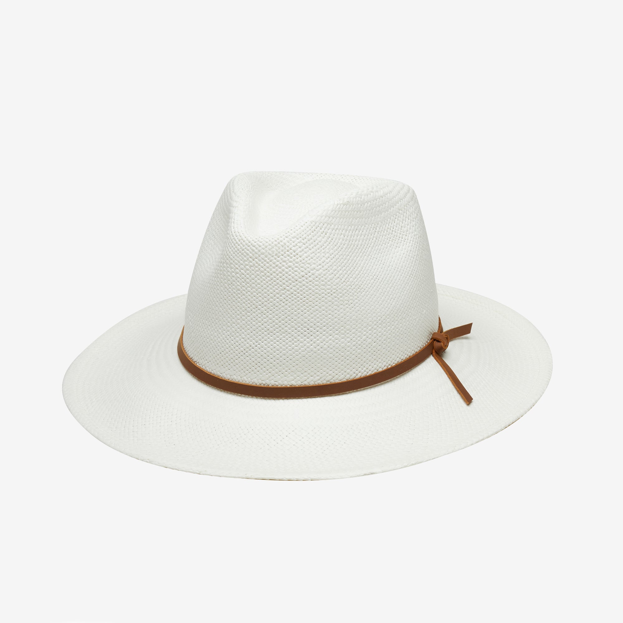 Quinn Straw Wide Brim Sun Hat with Braided Finish - Ivory