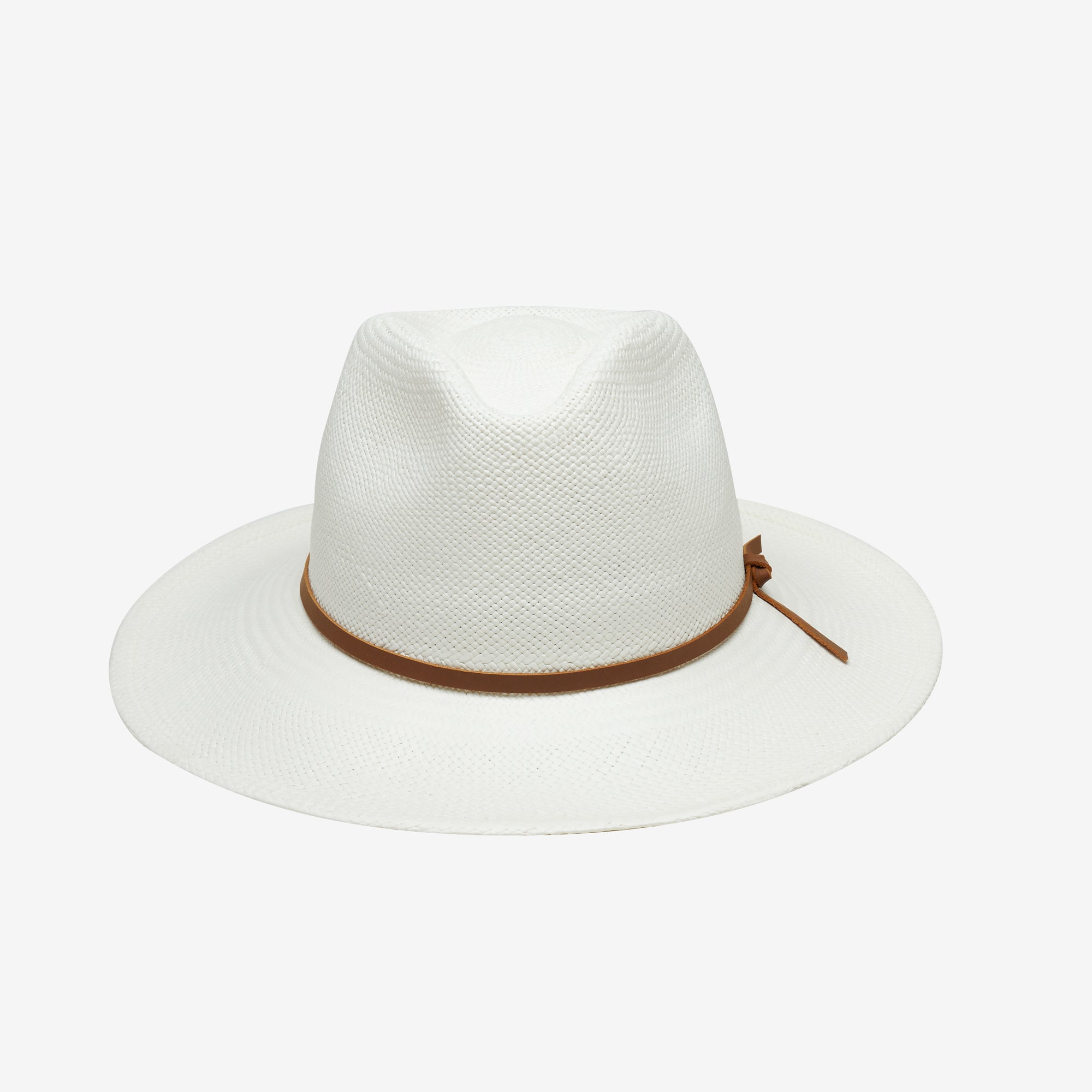 Quinn Straw Wide Brim Sun Hat with Braided Finish - Ivory - Image 2