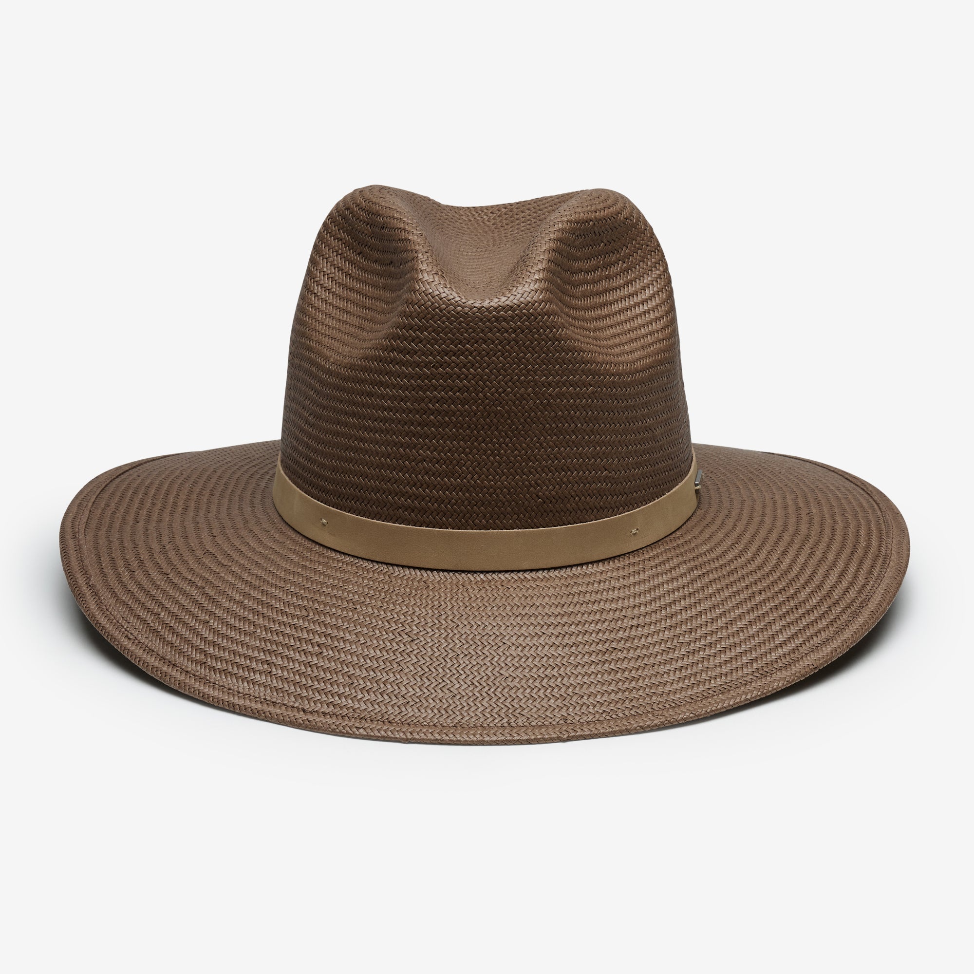 Hollis Textured Paper Straw Wide Brim Sun Hat - Chocolate - Image 2