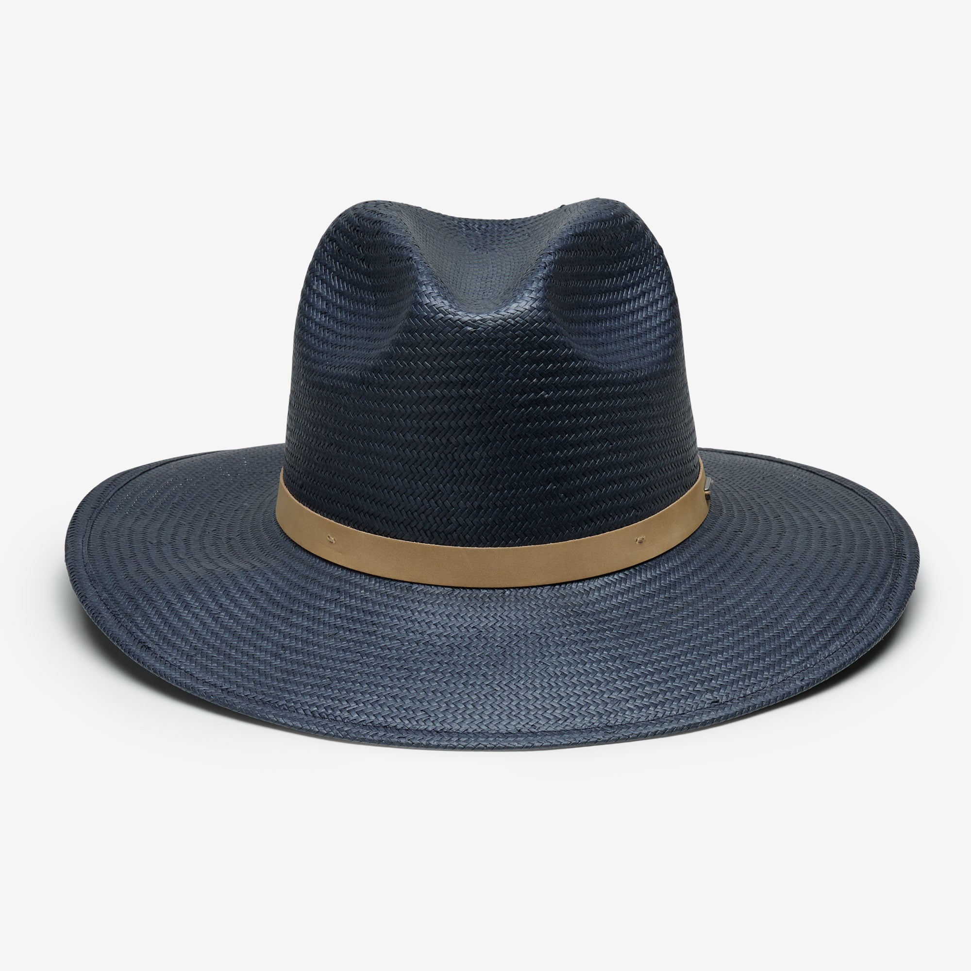 Handwoven Flora Wide Brim Sun Hat in Paper Straw - Denim - Image 2