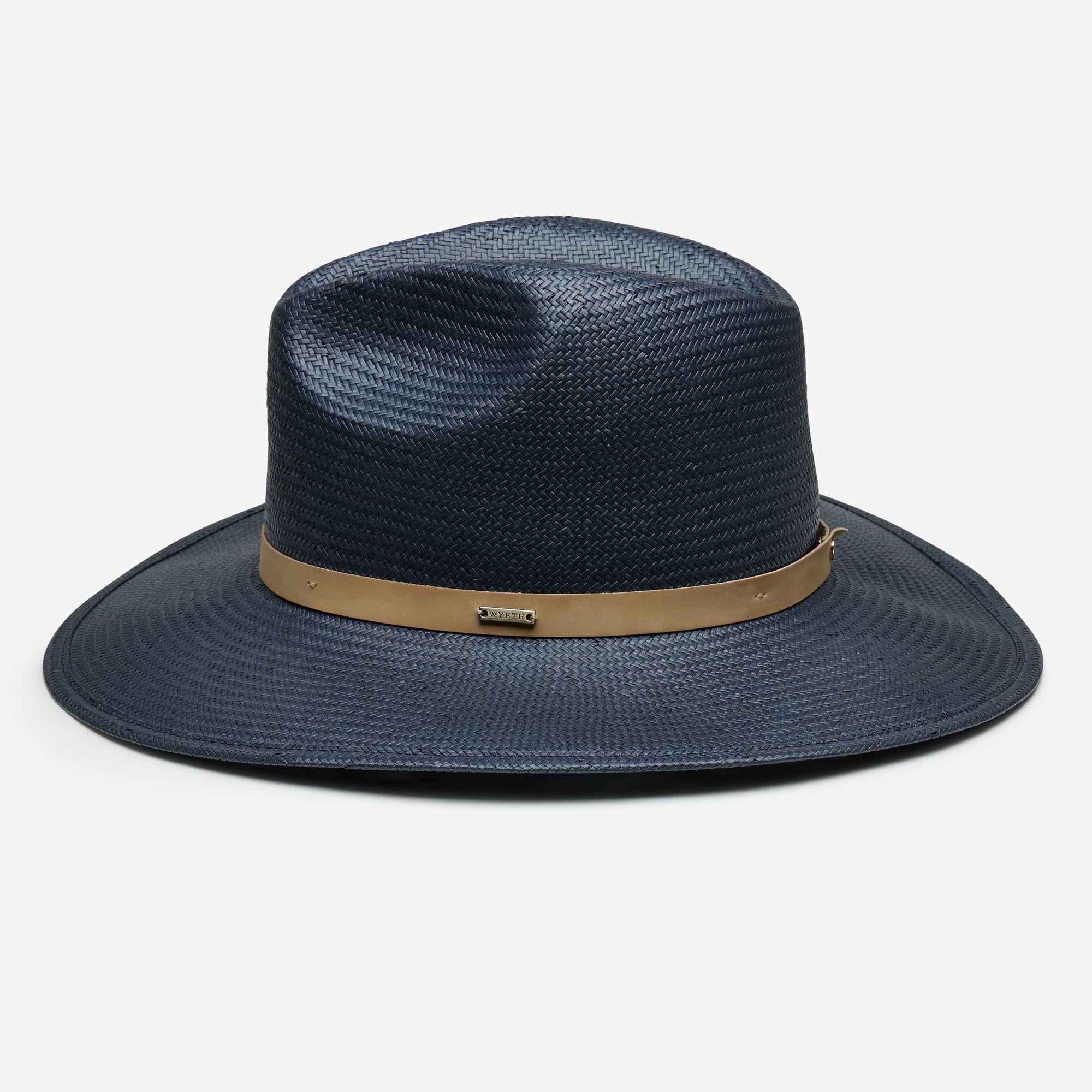Handwoven Flora Wide Brim Sun Hat in Paper Straw - Denim - Image 3