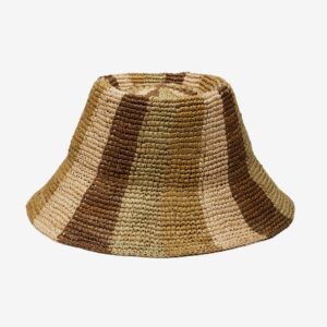 Glen Easy Bucket Hat Crafted in Raffia - Chocolate