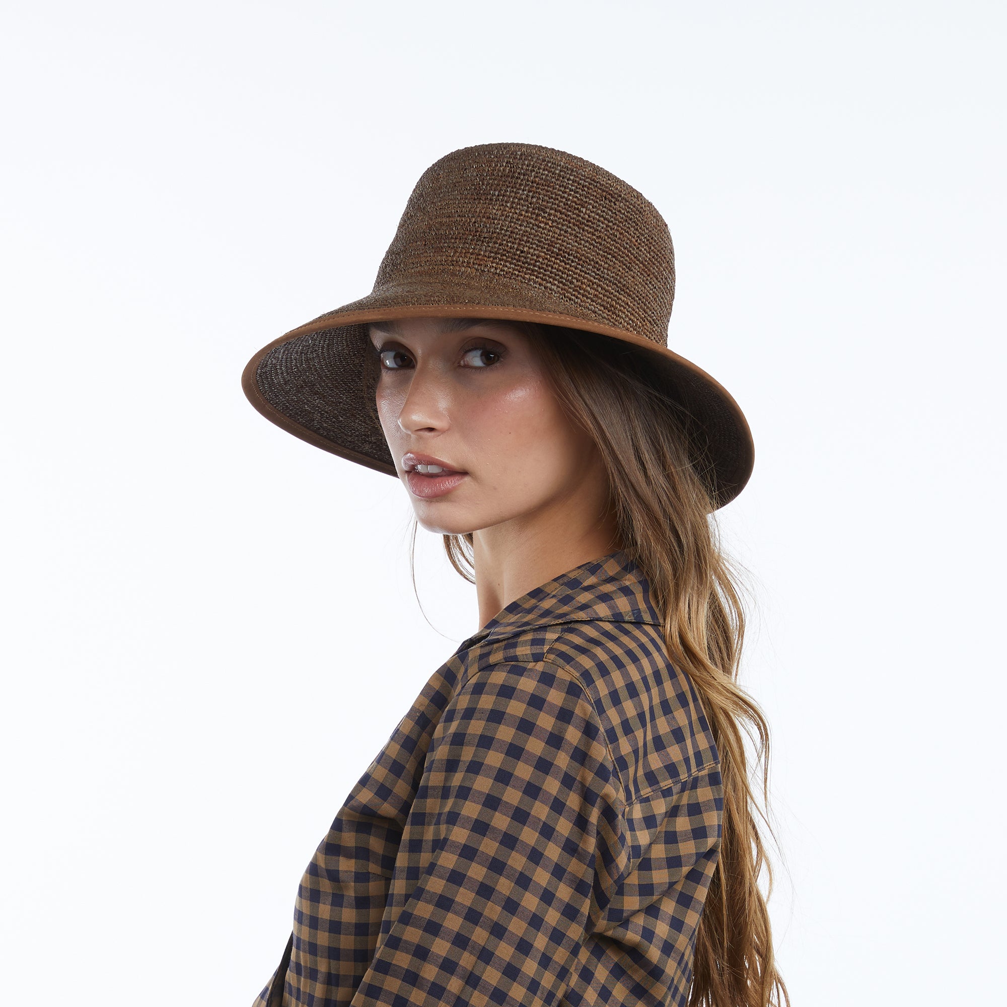 Vale Soft Raffia Bucket Hat - Brown - Image 5
