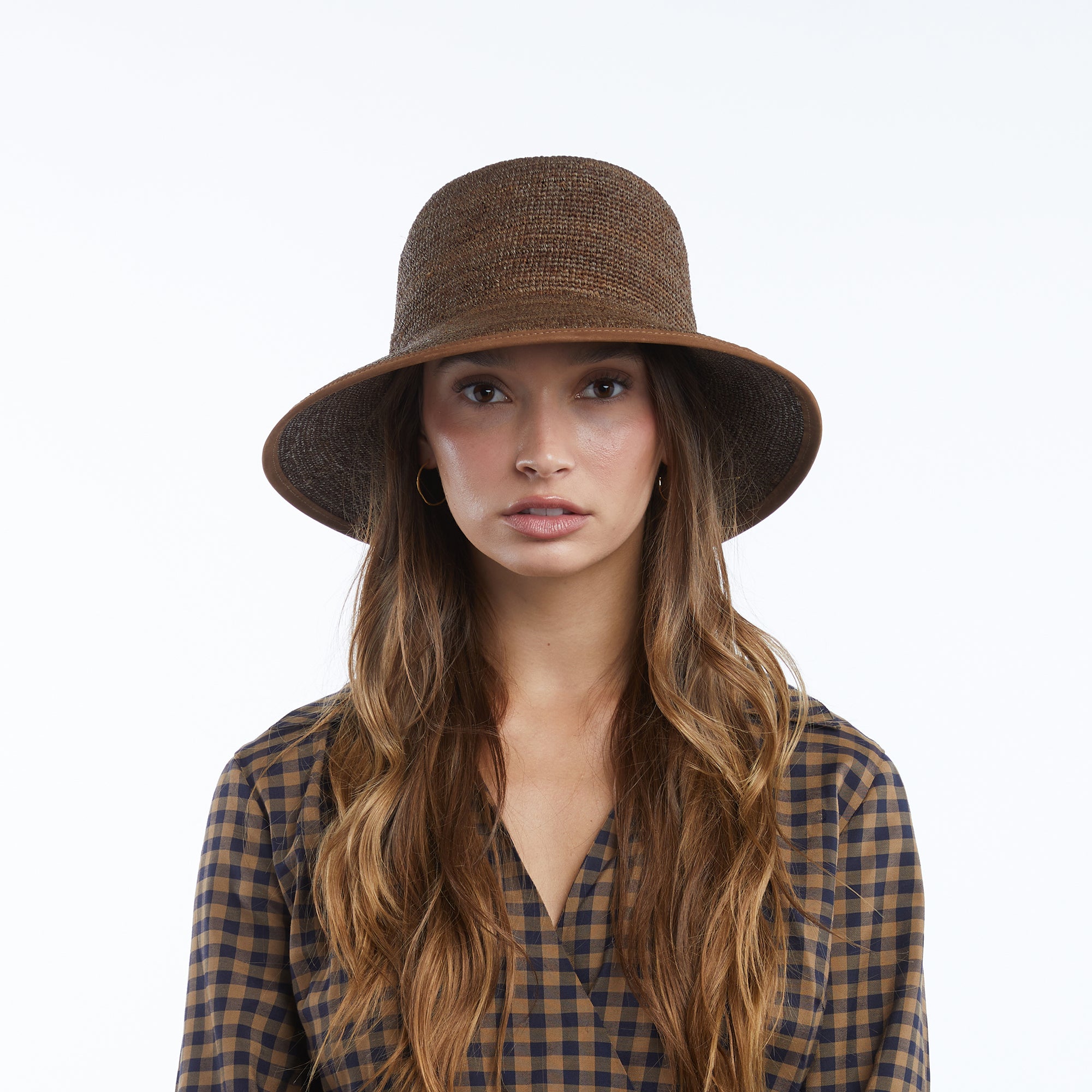 Vale Soft Raffia Bucket Hat - Brown - Image 2