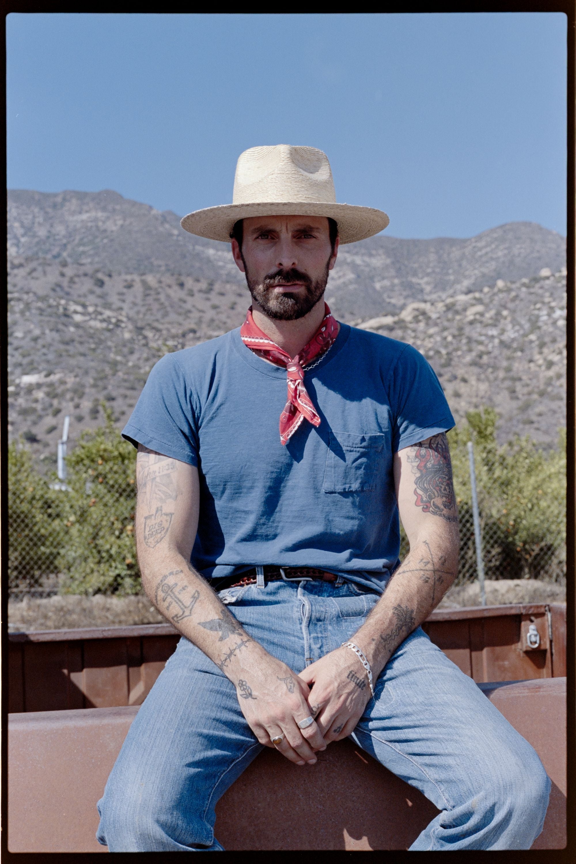 Indigo Straw Wide Brim Sun Hat with Everyday Finish - Image 2
