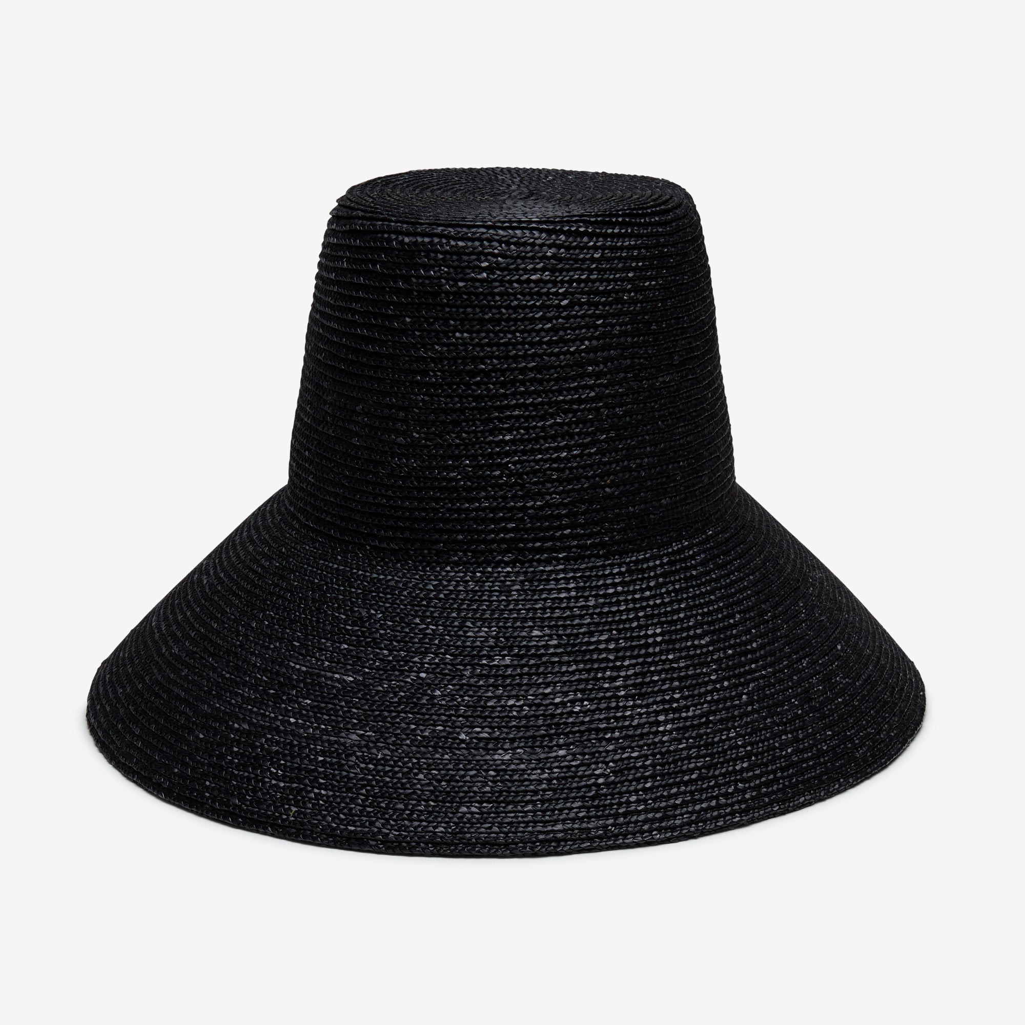 Airy Reed Wide Brim Sun Hat in Wheat Straw - Black - Image 6