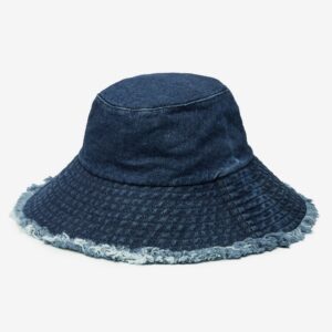 Maple Denim Wide Brim Sun Hat with Natural Finish