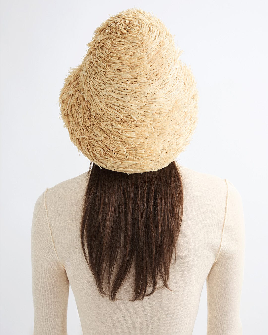 Relaxed Natural Raffia Straw Bucket Sun Hat - Image 4