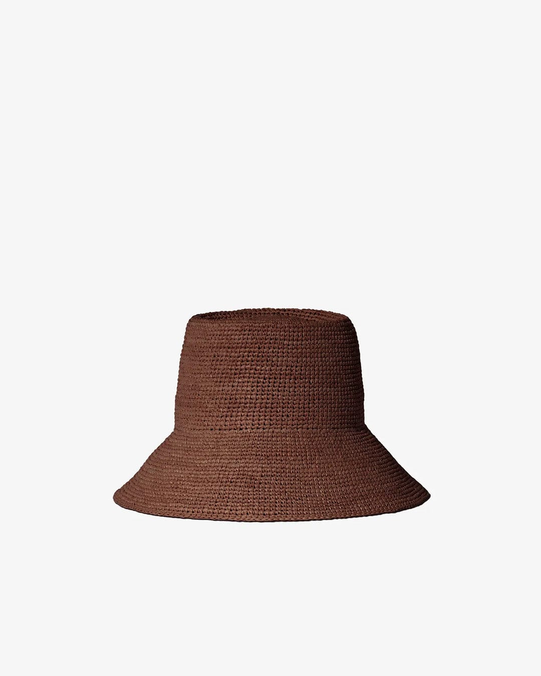 Dark Earth Raffia Straw Wide Brim Bucket Hat - Image 2