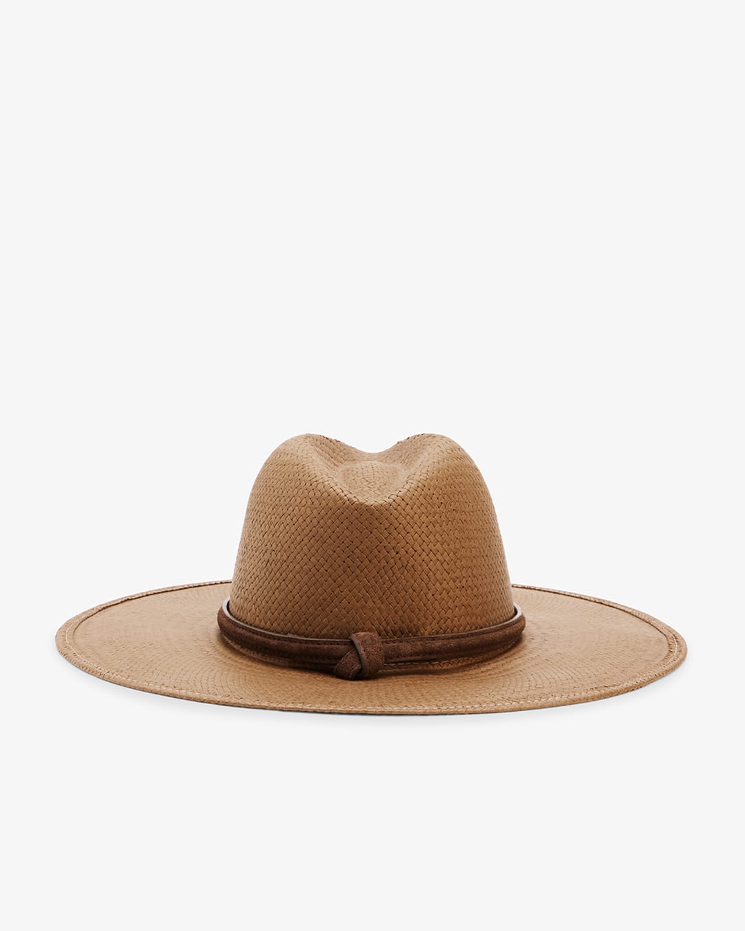 Brown Woven Straw Structured Wide Brim Hat - Image 2
