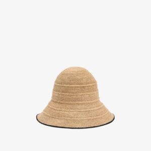 Sand Raffia Straw Wide Brim Bucket Hat