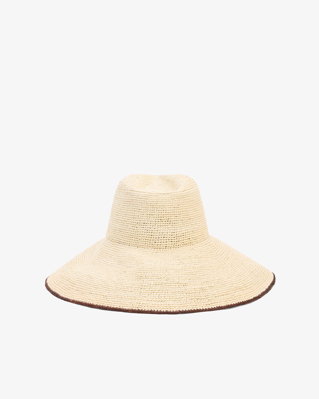 Bleached Ivory Raffia Straw Structured Wide Brim Hat - Image 2
