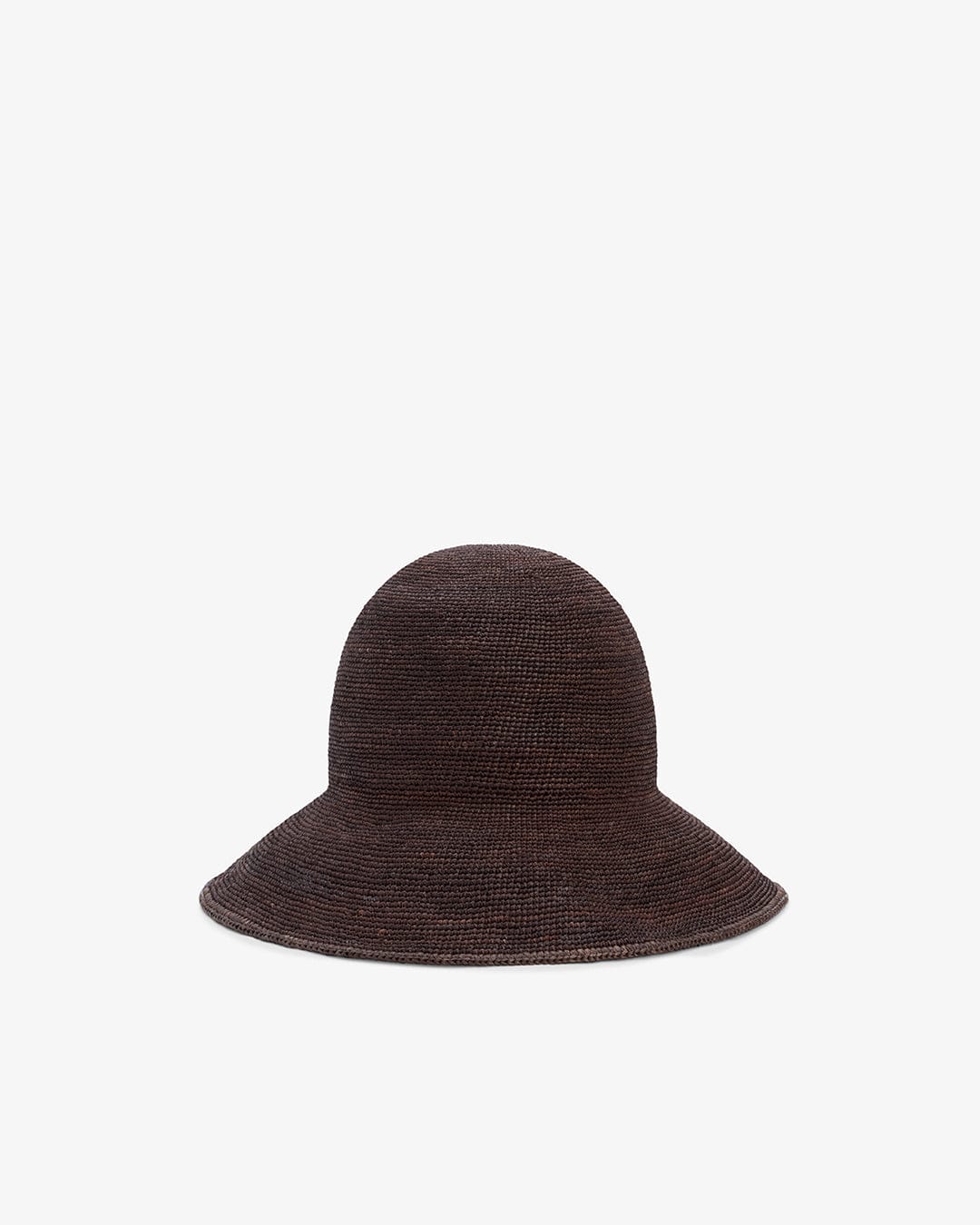 Chocolate Raffia Straw Wide Brim Bucket Hat