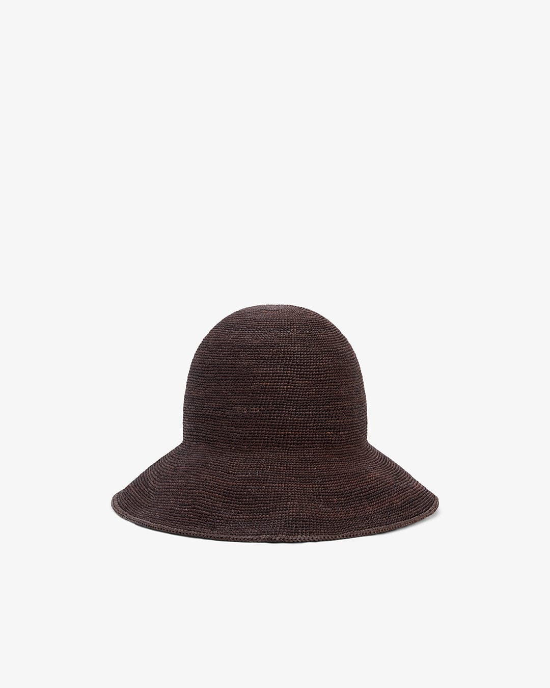 Chocolate Raffia Straw Wide Brim Bucket Hat - Image 2