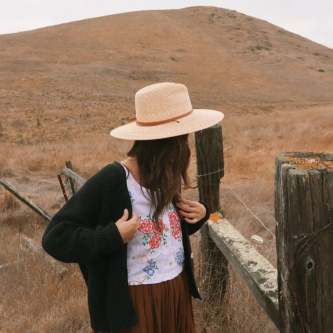 Greer Wheat Straw Wide Brim Sun Hat with Openweave Finish - Image 4