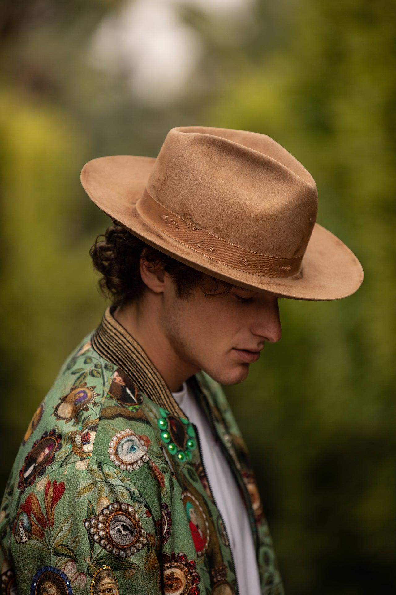 Relaxed Camel Wide Brim Fedora - Image 3