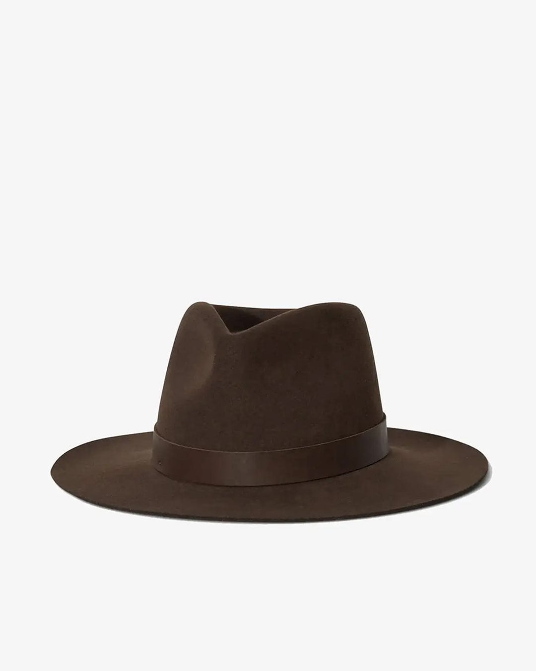 Chocolate Wool Felt Structured Wide Brim Hat