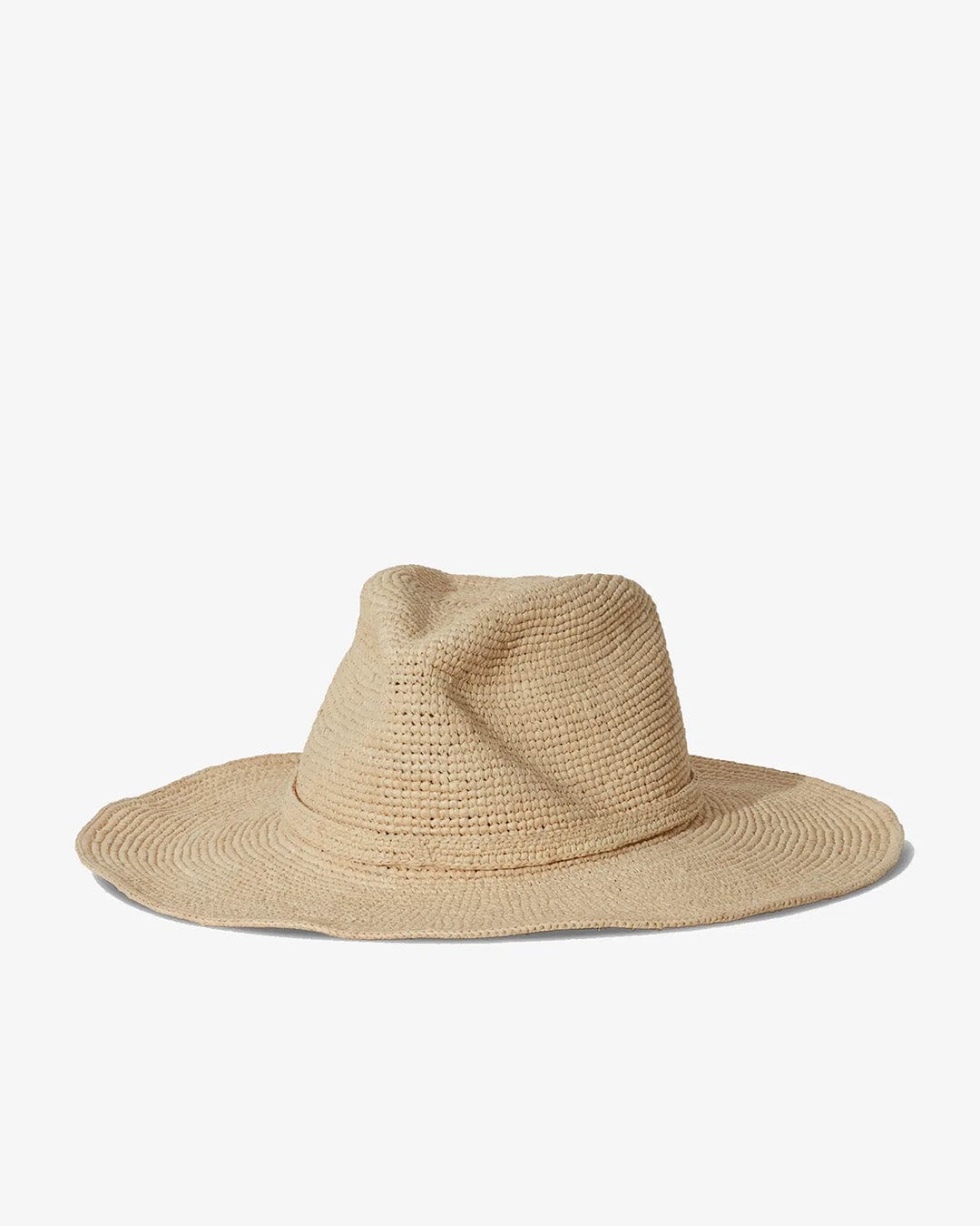 Natural Raffia Straw Structured Wide Brim Hat