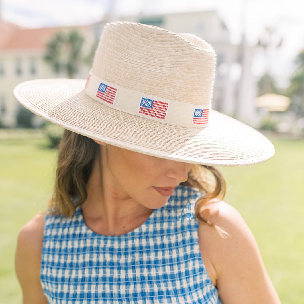 Embroidered Flag Band Palm Hat - Image 2
