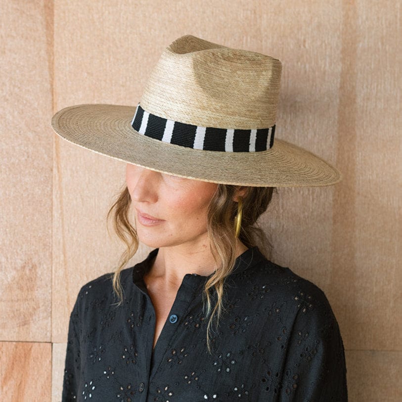 Black White Stripe Palm Hat - Image 2