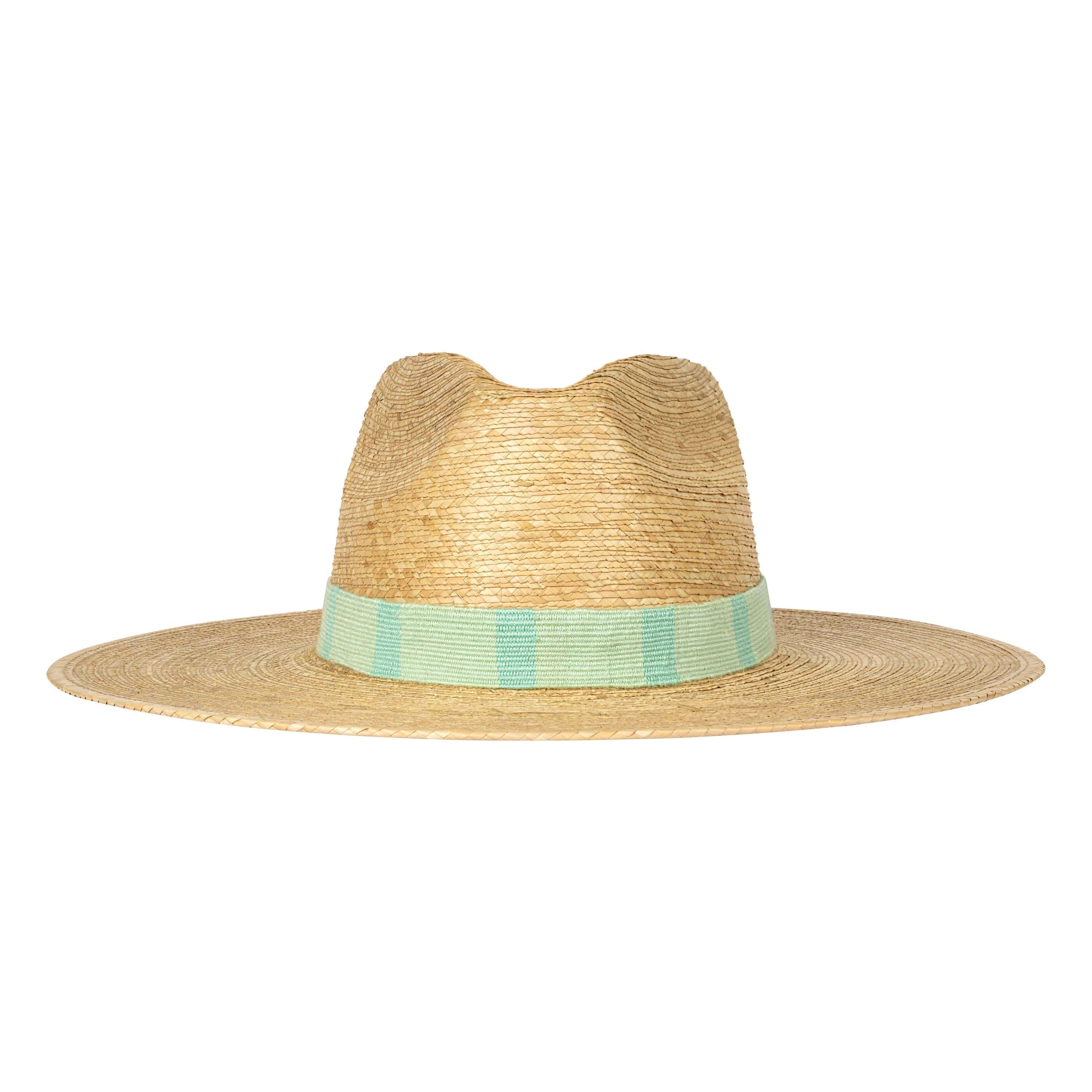 Seafoam Turquoise Stripe Palm Hat