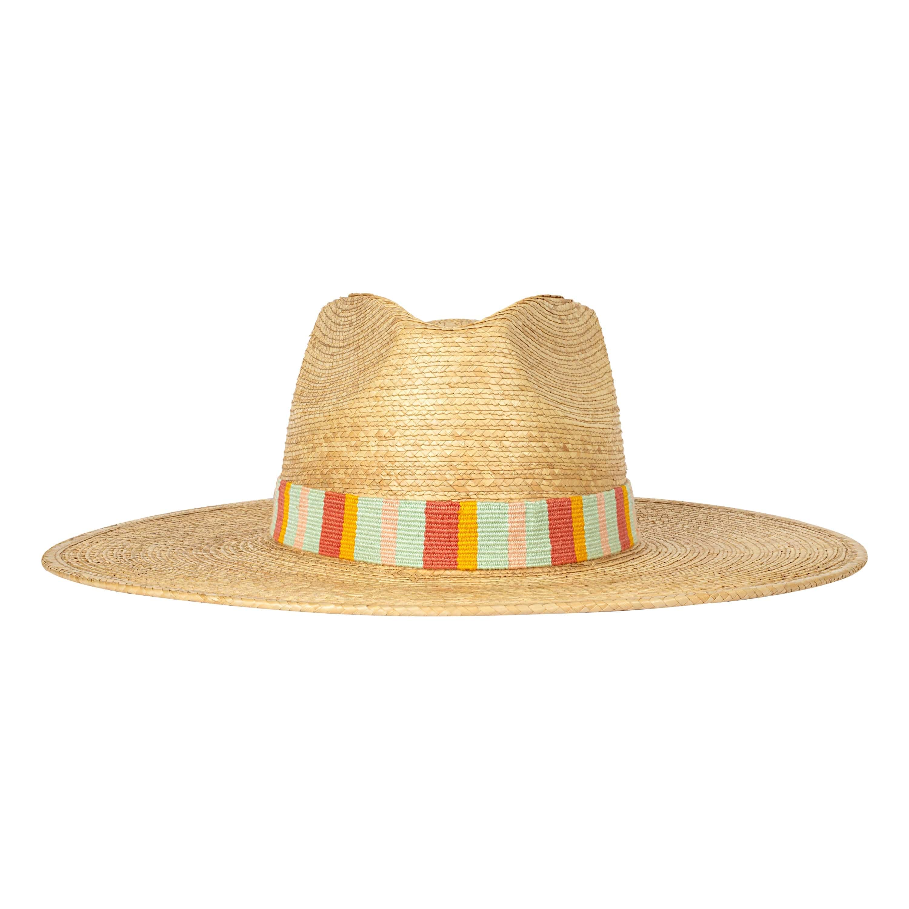Coral Turquoise Stripe Palm Hat
