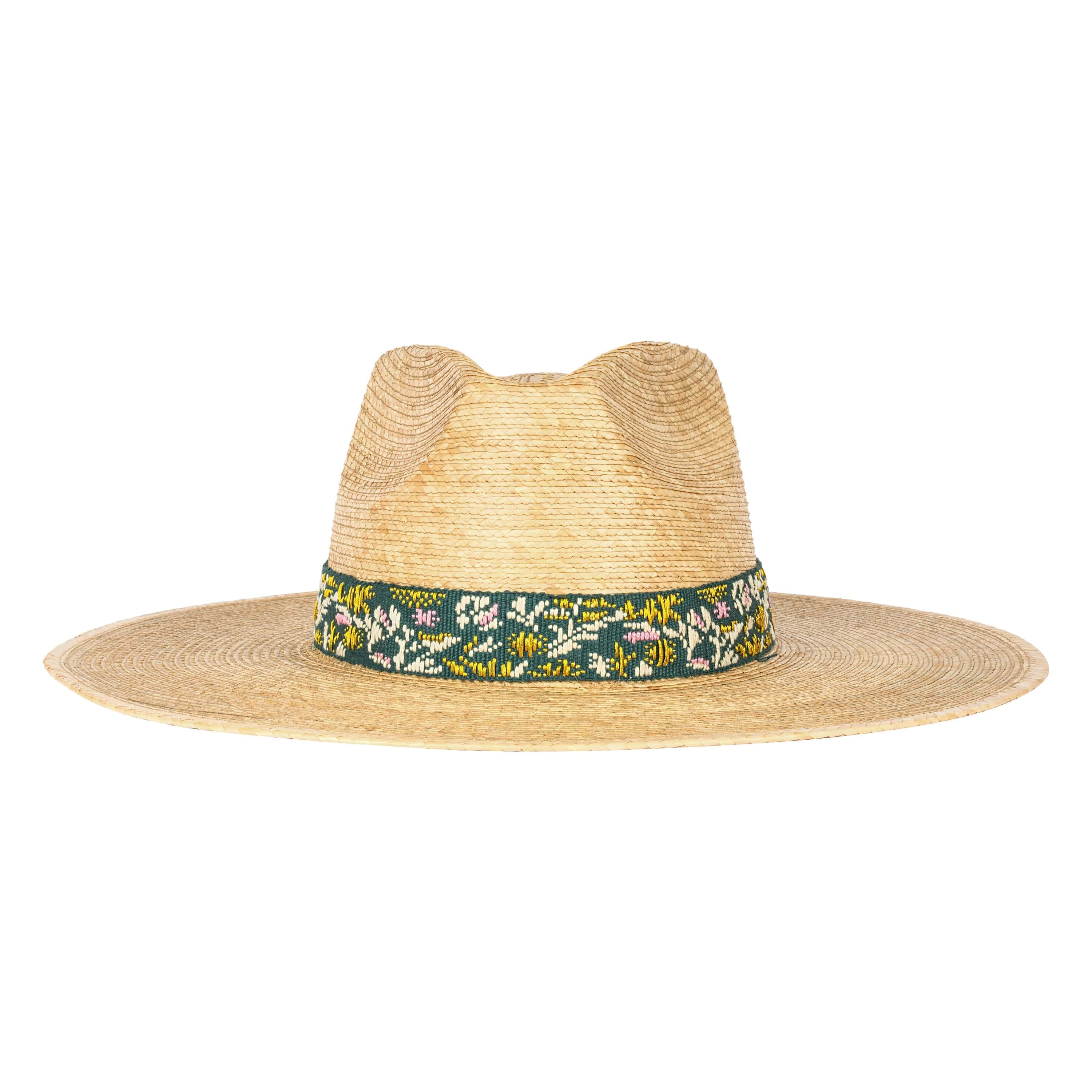 Paradise Floral Embroidered Palm Hat