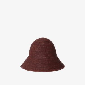 Chestnut Raffia Straw Wide Brim Bucket Hat
