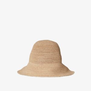 Structured Natural Raffia Straw Bucket Sun Hat
