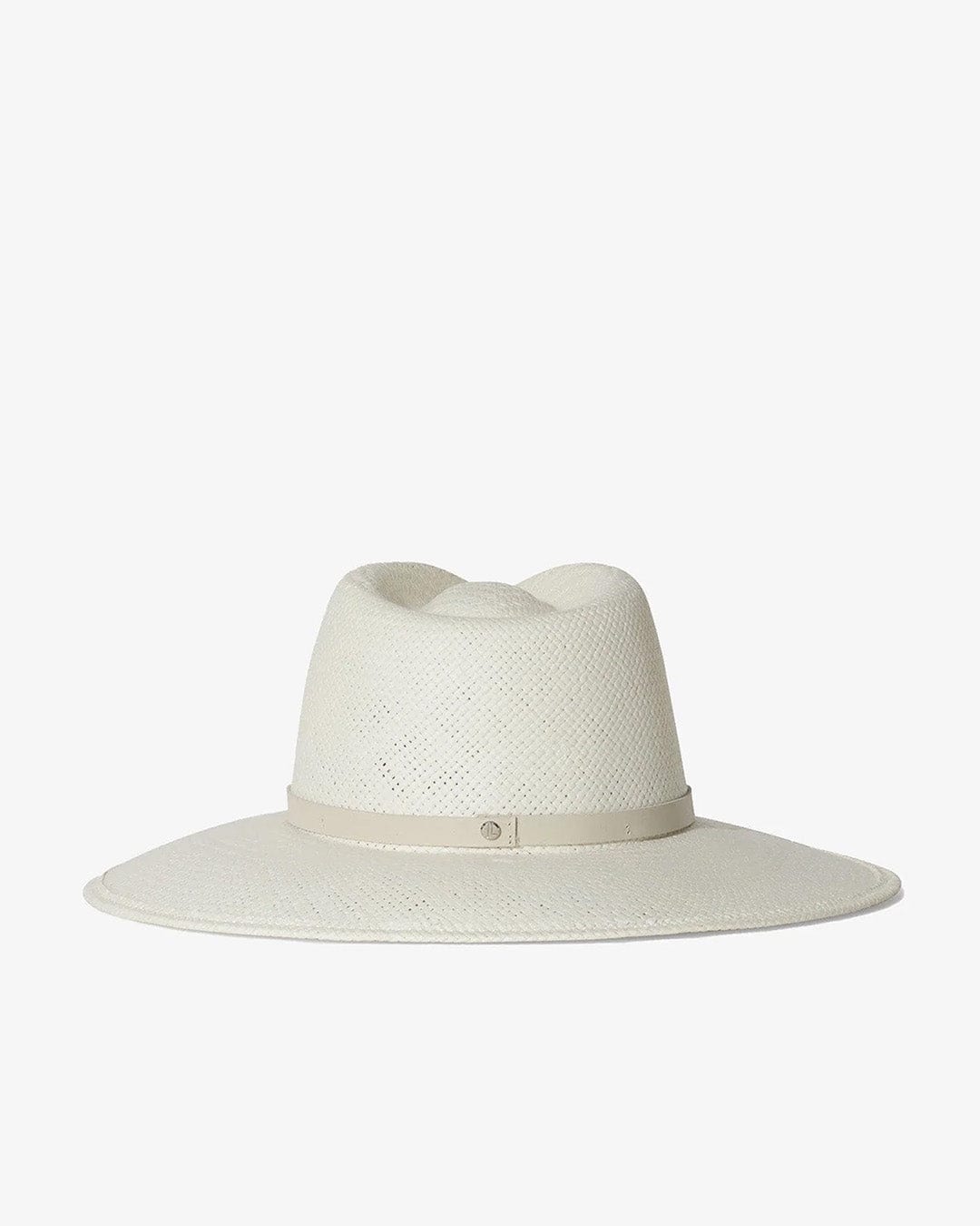 Bleached Ivory Woven Straw Structured Wide Brim Hat - Image 2