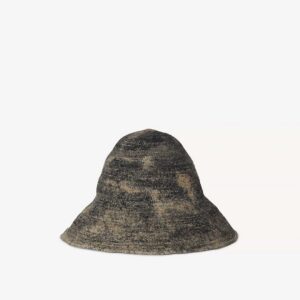 Navy Raffia Straw Wide Brim Bucket Hat