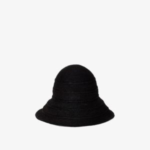 Airy Black Raffia Straw Bucket Sun Hat
